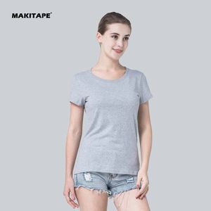 HG005 T-shirt d'été pour filles avec logo personnalisé, col ajusté, décontracté, découpes, bouton diamant, 100% coton, vente en gros pour femmes - Product Image 3