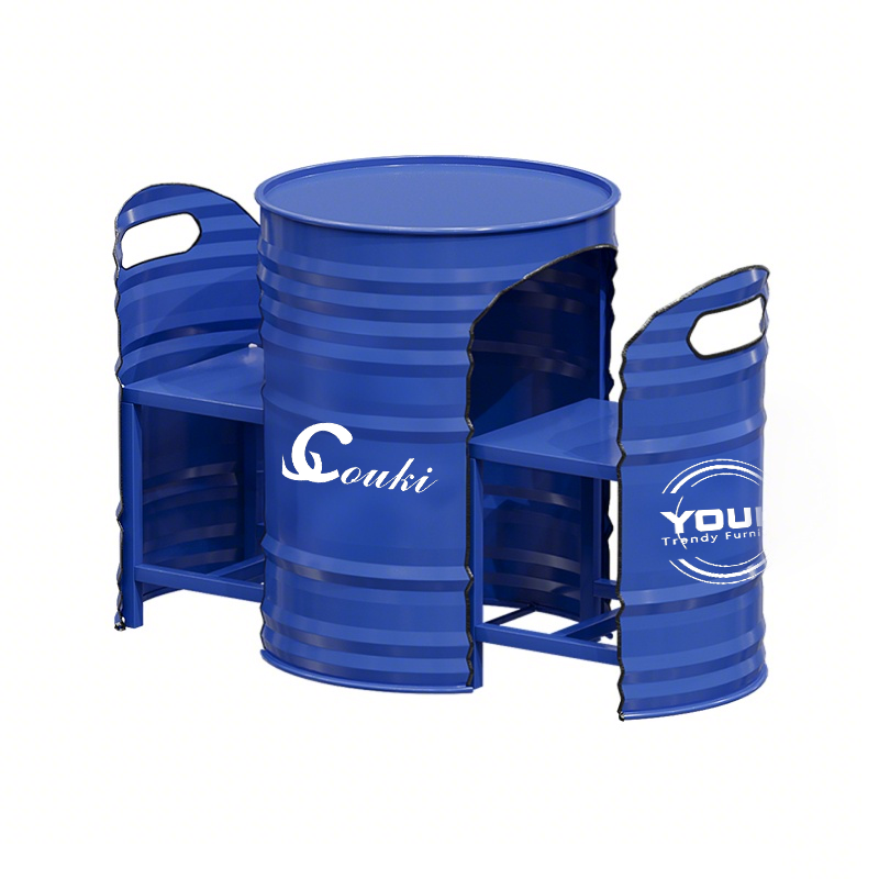 One table and two chairs