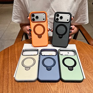 เคสโทรศัพท์แม่เหล็กแบบ Color Block สำหรับ iPhone 18 17 16 15 14 13 Pro Max 3 in 1 พร้อมขาตั้งแบบหมุนได้ ป้องกันแรงกระแทก ผิวด้าน ฝาหลังโทรศัพท์มือถือ - Product Image 1