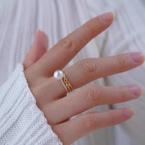 Base para Anillo de Plata S925, Accesorios para Perlas DIY, Anillo de Moda con Cuentas Redondas de 8-12 mm, Soporte para Joyería-10493 - Product Image 1