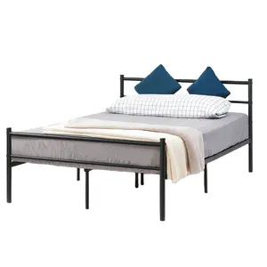 Single Layer Latest Design Black Modern King Size Frame Metal Bed