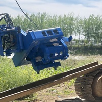 KS50 Pileuse hydraulique montée sur excavatrice pour palplanches, avec marteau vibrant à prise latérale