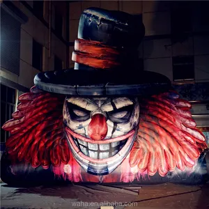 Гигантская надувная голова клоуна для Хэллоуина, украшение для ночного клуба, здание на крыше