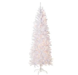 Sapin de Noël artificiel <span class=keywords><strong>Kingswood</strong></span> Fir Slim pré-éclairé de 6,5 pieds de la marque National Tree Company, 250 lumières claires, 719 pointes, support inclus, blanc - Product Image 1