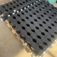 Cuna para tuberías y revestimientos API 5CT, hecha de tubo cuadrado galvanizado y PTFE, utilizada para el transporte de revestimientos