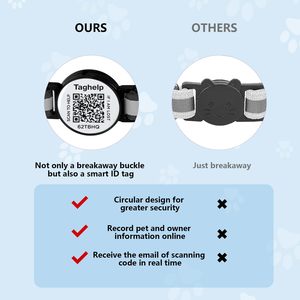 <span class=keywords><strong>Collar</strong></span> Airtag de silicona para mascotas de nuevo diseño con campana, código QR de identificación inteligente personalizado, <span class=keywords><strong>Collar</strong></span> de gato reflectante de seguridad ajustable personalizado - Product Image 5
