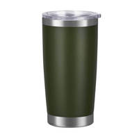 Mug de voyage isotherme en acier inoxydable de 20 oz avec logo personnalisé, revêtement poudré, pour cadeaux promotionnels