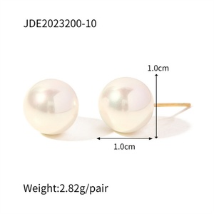 ต่างหูสแตนเลสสตีลชุบทอง 18k ประดับมุกน้ำจืดคุณภาพสูง - Product Image 6