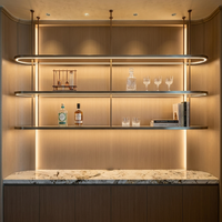 Support à vin décoratif en acier inoxydable doré, design géométrique, pour bureau, réception, hall d'entrée, bar