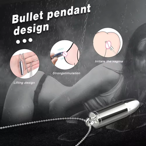WU Gold Bullet Colgante Collar Vibrador G-Spot Clit Metal Jump Egg Magic Bullet 10 Función Collar <span class=keywords><strong>de</strong></span> <span class=keywords><strong>plata</strong></span> Vibrador - Product Image 2