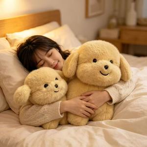 Peluche chien super douce et sûre, <span class=keywords><strong>chiot</strong></span> doré câlin avec bavoir, idéale pour baby shower et chambre d'enfant, unisexe pour jeunes enfants, personnalisation possible - Product Image 5