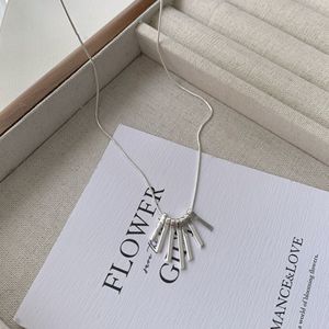 S925 Sterling <b>Silver</b> <b>Fan</b> Shape Geometric Clavicle Necklace For Women Everyday Wear - Product Image 2