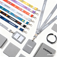 Lanière en polyester avec logo personnalisé avec porte-badge de carte d'identité et porte-cartes