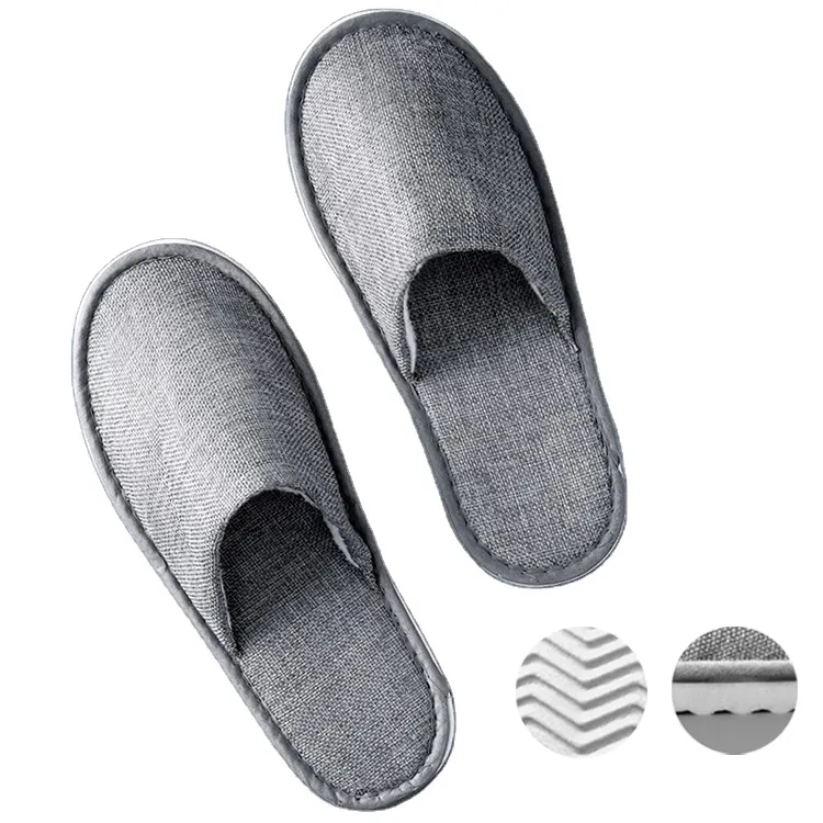 Luxury wholesale custom disposable hotel eva fluffy liner cotton spa slippers with logo