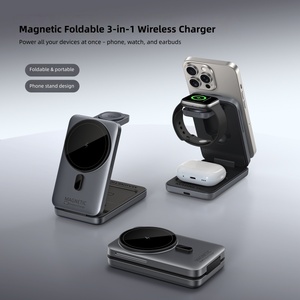 Kit de Viaje Plegable 3 en 1 con Cargador Inalámbrico Magnético de 15w, Estación de Carga Rápida Externa para <span class=keywords><strong>iPhone</strong></span> 17, iWatch y AirPods - Product Image 3