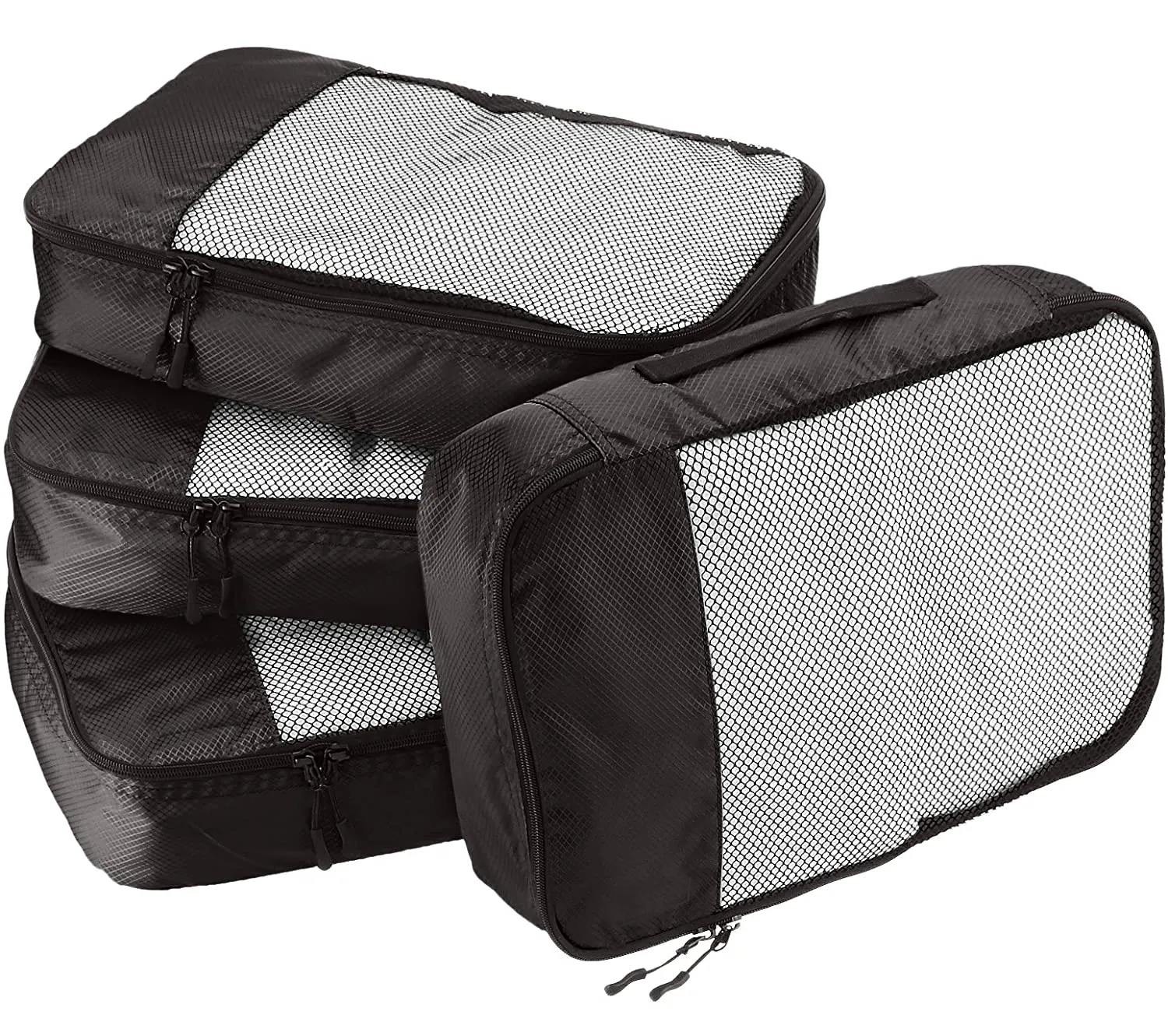 Foldable Travel Bag 4 Set Black Travel Foldable Suitcase Organizer Lightweight Luggage Storage Bag
