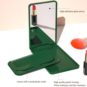 Wholesale Mini Portable Folding <strong>Mirror</strong> <strong>with</strong> <strong>Comb</strong> Pocket <strong>Mirror</strong> Makeup <strong>Mirror</strong> Customizable logo and Pattern - Product Image 2