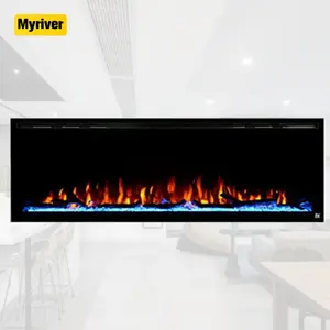 Myriver家居舒适无热平板黑色沙特阿拉伯电壁炉品牌Facia装饰电壁炉