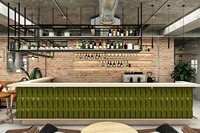 Ensemble personnalisé, comptoir de Bar de Restaurant, meubles de café, chaises, éclairage de luxe, usine