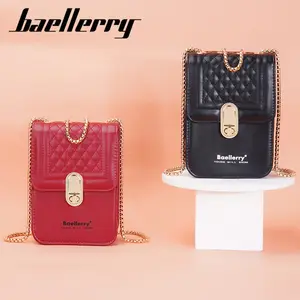 Baellerry cruz corpo mini bolsas Carta tela de seda Flap simples saco crossbody metal lock fivela design celular saco crossbody