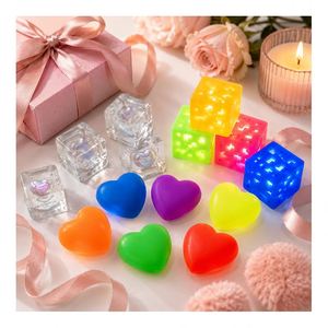 Assorted Color <b>Light</b> up Squishy Toy Heart <b>Cube</b> Squeeze Ball Soft Stress Relief Fidget Party Giveaway Set Wholesale - Product Image 3