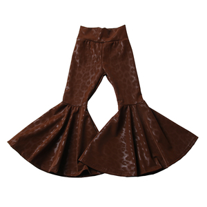 Nuovi <span class=keywords><strong>Pantaloni</strong></span> a Zampa d'Elefante <span class=keywords><strong>in</strong></span> <span class=keywords><strong>Pelle</strong></span> PU per Bambine, Abbigliamento alla Moda per Neonati, <span class=keywords><strong>Pantaloni</strong></span> Elasticizzati per Bambini - Product Image 2