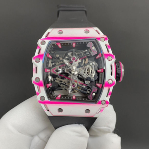 Montre squelette de luxe style RM 3802, tourbillon tonneau, pour homme, ultra-légère, mécanique, bracelet en caoutchouc style golf. - Product Image 1