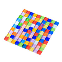 Kit de mosaïque en verre DIY pour enfants et adultes, ensemble de pierres de mosaïque en cristal de couleurs mélangées avec boîte de rangement pour projets artistiques et artisanaux