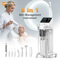 Appareil facial professionnel pour salon de beauté 8 en 1, micro-jet d'eau oxygénée, aqua jet peel, hydrodermabrasion, appareil facial avec vapeur