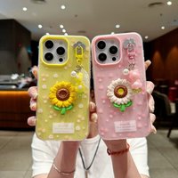 Étui de téléphone portable de luxe avec chaîne florale couleur bonbon pour Tecno POP 8, pour SPARK GO 2024
