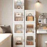 Choix Populaire : Armoire de Rangement Pliable Multi-Niveaux en Plastique avec Porte Transparente pour Vêtements de Chambre et Organisation Domestique