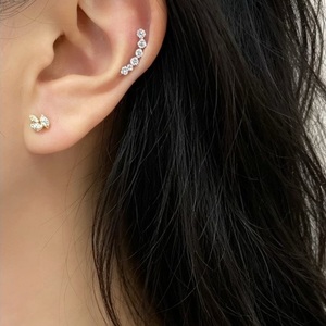 Pendientes de tuerca Xinfly de oro macizo de 18 quilates con diamantes cultivados en laboratorio, con cierre de rosca para cartílago/hélix, para mujer, joyería que no se deslustra - Product Image 5
