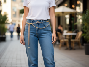 Catena Elastica da Donna in Lega d'Acciaio Placcata Oro, Lunghezza Standard, per Uso Quotidiano, Gioiello per il Corpo - Product Image 2