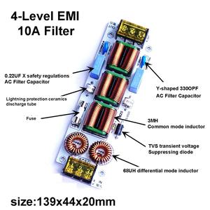 Filtre EMI CA 6A 10A 110V 220V, Suppresseur de surtension et protection contre les éclairs à 4 étapes, Purificateur de courant pour amplificateur audio et protection EMC - Product Image 3