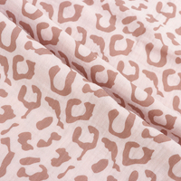 Tissu en mousseline de coton imprimé léopard XNZTEX JURAVICHY JF2516 pour robe femme et vêtements de nuit enfant