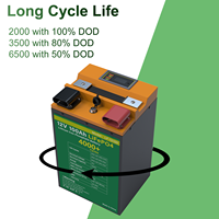 4000 دورة 2 USB 5A القابلة لإعادة الشحن بطارية ليثيوم فوسفات liFePO4 12V 100Ah بطارية أيون الليثيوم