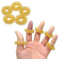 Anéis de massagem de acupressão, medicina chinesa sujok, terapia de dor no dedo, anel de circulação