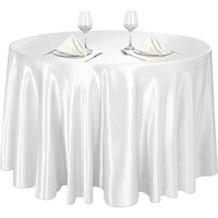 Vente en gros de nappe ronde en satin de 120 pouces de diamètre 305cm nappe en satin de soie élégante pour la décoration de table de banquet de mariage