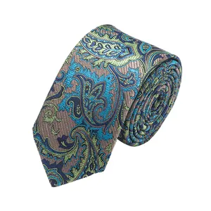 100% Handmade Custom Woven Pure Silk Necktie Paisley Jacquard Mens Neck Tie Gravatas