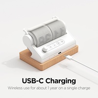 Horloge à affichage rotatif rechargeable automatiquement, minuteur/alarme/calendrier, design rétro vintage, chargement USB-C, objet d'intérieur pour la maison et le bureau # HY-D002-B