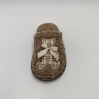 Pantoufles d'intérieur en peluche Teddy pour enfants, personnalisables, douces, chaudes, en fourrure, avec nœud en TPR, pour chambre à coucher, vente en gros
