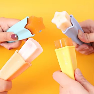 Manufactory Eco-friendly Bpa Free Reusable Easy Release Ice Pop <b>Maker</b> Silicone Popsicle Ice <b>Cream</b> Mold With Lid - Product Image 5