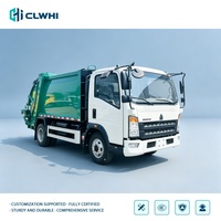 Camion compacteur de déchets HOWO 4x2 de 7000L, carrosserie verte, camion de collecte des ordures pour usage urbain, vente directe d'usine