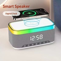 Mgitec Nouveau haut-parleur intelligent de bureau A911, horloge numérique, chargeur sans fil avec son surround 360° pour haut-parleur sans fil V5.3