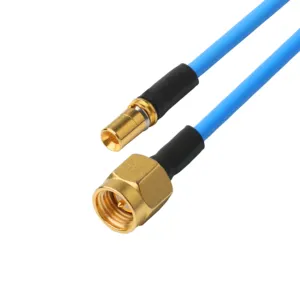 RF Low PIM Coaxial Cable Assemblies Flexible TFT-5G-402 Double Shielded With Blue FEP Jacket