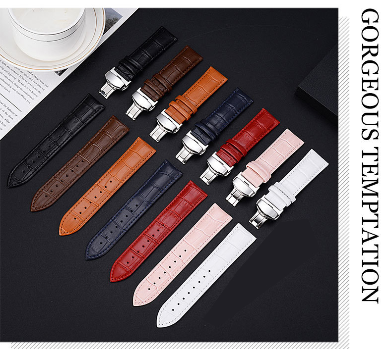 Lionorm Business Custom Quartz Watch Bands Waterproof & Sweat-Resistant Luxury Leather Strap with butterfly Clasp Band Brown