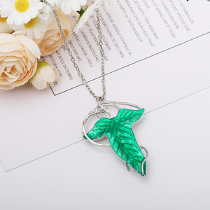 Colgante de Planta Temático, Chapado en Plata, Aleación, Hoja Verde, Amuleto Unisex, Joyería Vintage, Regalo 2024 - Product Image 2