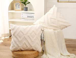 Nova Capa de Almofada Geométrica de Pelúcia em Cor Sólida Estilo Nórdico <span class=keywords><strong>2025</strong></span> Quadrada para Sofá Escritório Carro Uso Doméstico ou Hotel - Product Image 2