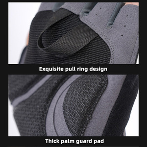Sarung Tangan Pelindung Telapak Tangan Anti-Selip Penyerap Keringat untuk Latihan Kebugaran Olahraga Gym Setengah Jari - Product Image 6