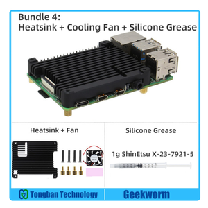 Ahududu Pi 4/4B tản nhiệt mát nhiệt hỗ trợ với PoE và làm mát người hâm mộ (P165-B) - Product Image 5